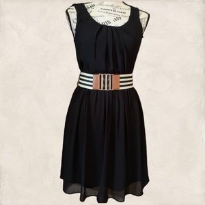 BCX A Line belted casual tank midi dress black size extra small new with tags